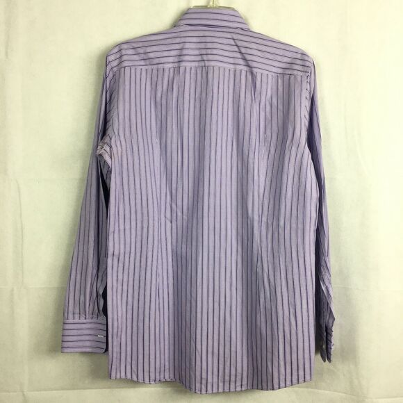Hugo Boss Shirt Mens Sz 15 32 33 Purple Striped Sharp Fit Long Sleeve Button Up - Picture 5 of 9